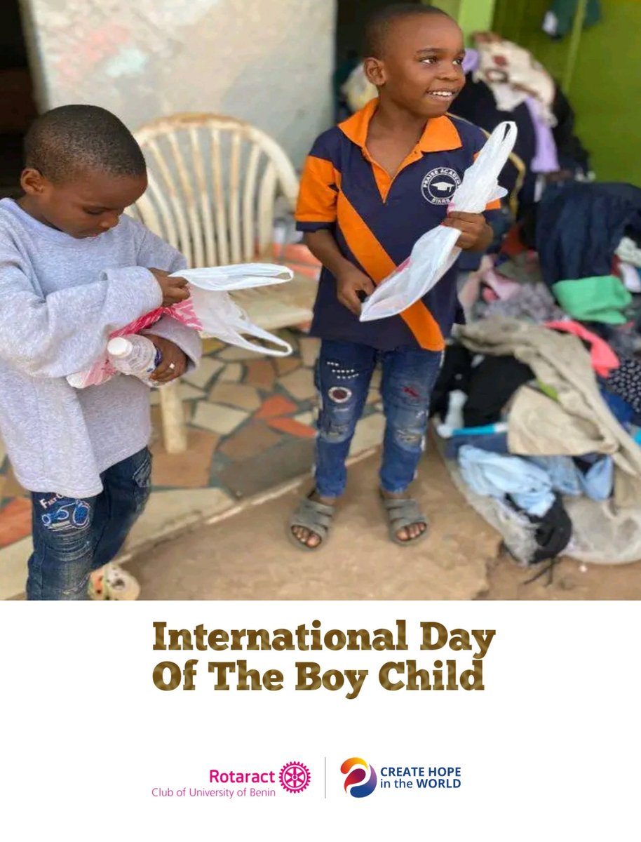 Today we celebrating the potential, creativity, and curiosity of every boy child around the world. Let's raise boys who will change the world with kindness, empathy, and courage!

Happy International Day of The Boy Child 🤍❤️

#boychild #internationalboychildday #may16 #rotary