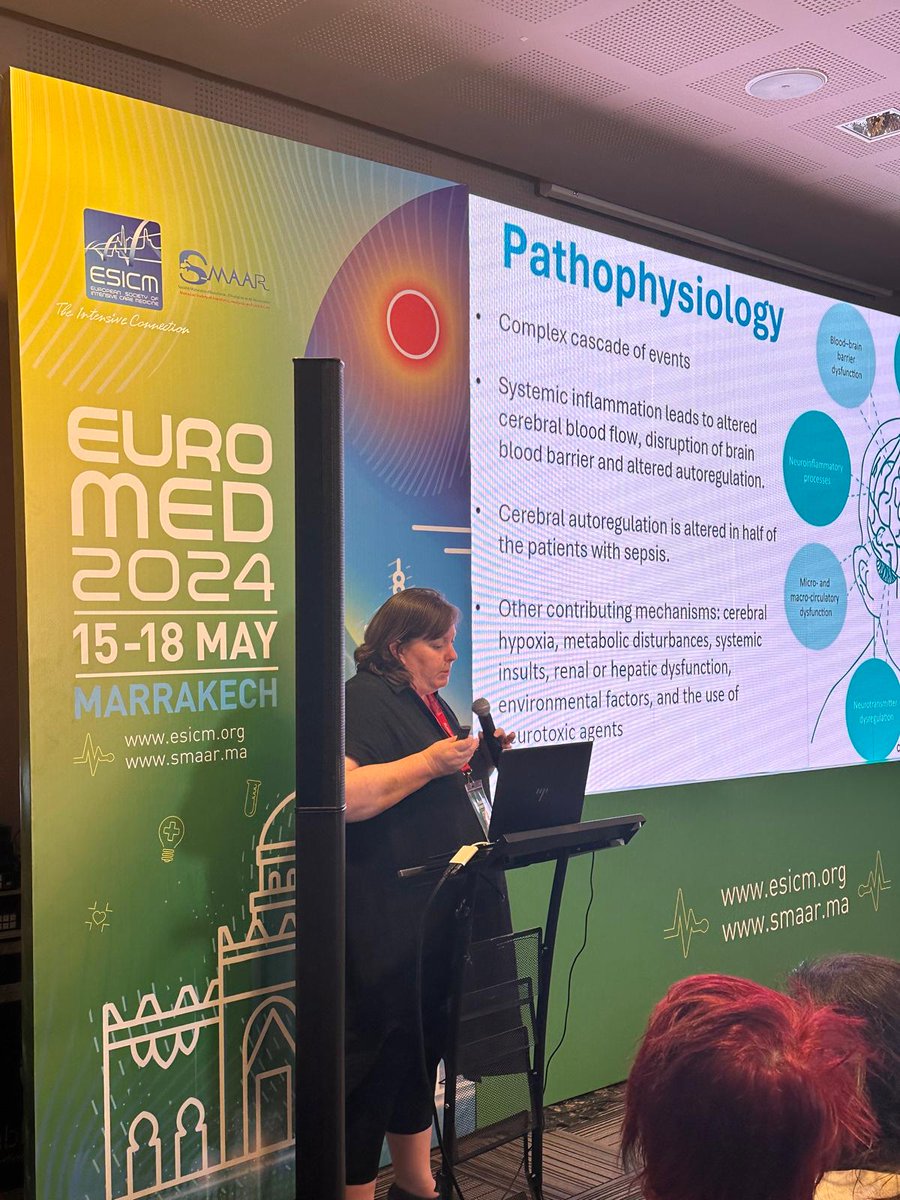 ESICM (@esicm) on Twitter photo 🌎 #EuroMed | For the session on Clinical trials, Prof. <a href="/vfjn2/">Virginia Newcombe</a> talked about Brain Dysfunction:
💬"Patients with septic encephalopathy have poorer outcomes & non-invasive neuromonitoring by maintaining neuroprotection may improve outcomes. An area in great need of more research" 🌎 #EuroMed | For the session on Clinical trials, Prof. <a href="/vfjn2/">Virginia Newcombe</a> talked about Brain Dysfunction:
💬"Patients with septic encephalopathy have poorer outcomes & non-invasive neuromonitoring by maintaining neuroprotection may improve outcomes. An area in great need of more research"