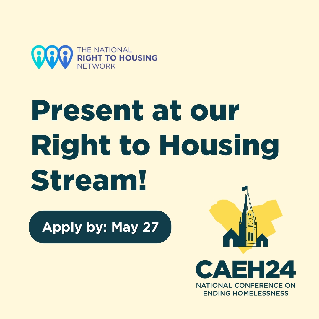 📣Apply to present at our #Right2Housing stream at #CAEH24! We welcome proposals that speak on: 💡Evictions & tenant protections 💡Social housing 💡Human rights solutions to encampments... & more! Presentation guide: loom.ly/-KfrRd8 Apply here: loom.ly/ZfMMywM