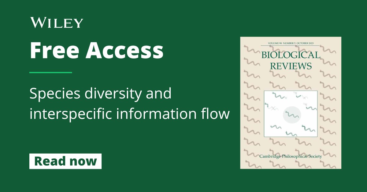 This #FreeAccess research paper discusses the impact of species diversity on the flow of information between different species and how this affects ecosystems. @CamPhilSoc #Ecology #Biodiversity Read now 🔗 ow.ly/zPfP50RFZxT