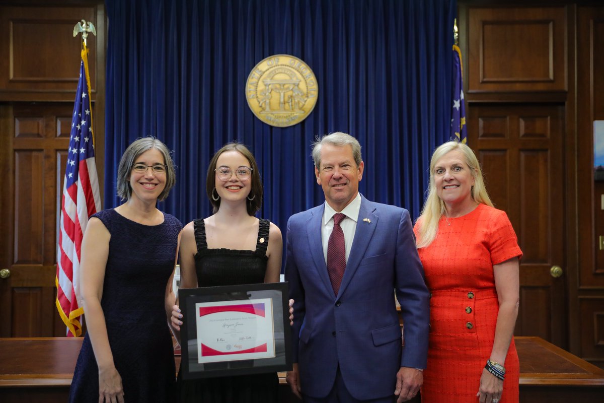 Georgia Poet Laureate Chelsea Rathburn and Georgia Council for the Arts celebrated the winner and four finalists of the 11th annual Poet Laureate's Prize today at the State Capitol. Congratulations to these outstanding students! bit.ly/3WKR59I