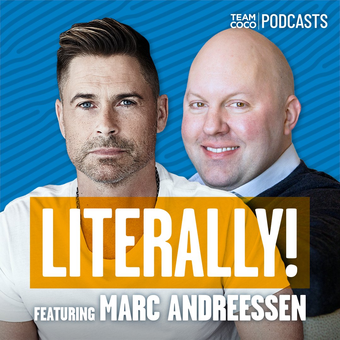 Today on #Literally, @RobLowe sits down with entrepreneur Marc Andreessen (@pmarca) to discuss discuss the future of TikTok, 3 major ways AI will improve lives, the secrets of the algorithm, and more. Listen: listen.teamcoco.com/marca