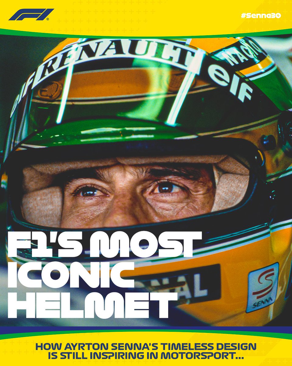 There will only ever be one Ayrton Senna. Here's the most iconic helmet in the history of Formula 1 - a thread 🧵 #F1 #ImolaGP