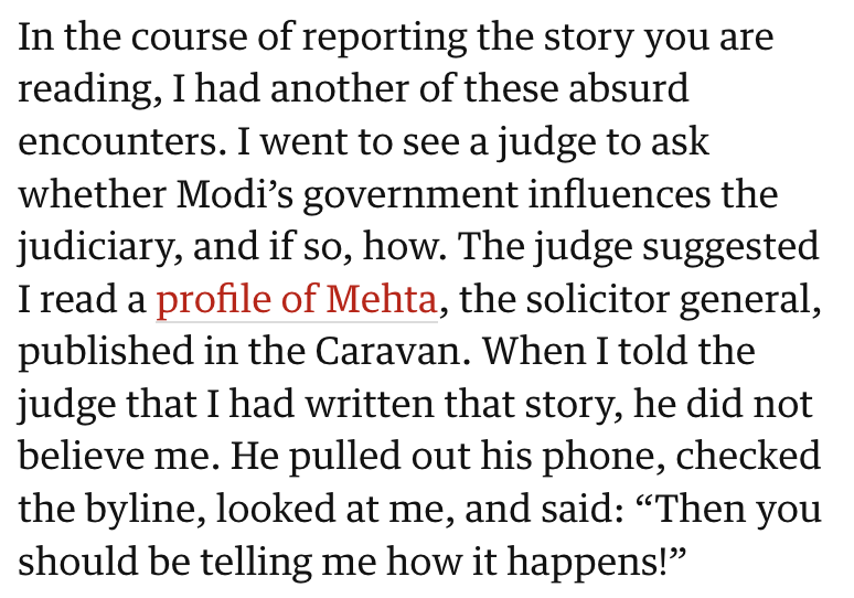 I love this anecdote in Atul Dev's new @gdnlongread profile of Amit Shah, the second most powerful (and most feared) man in Modi's India theguardian.com/world/article/…