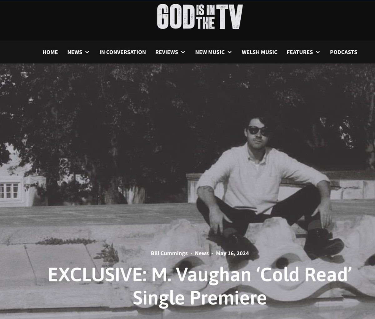 The 'Cold Read' single from M. Vaughan premieres today with @godisinthetv! Listen: godisinthetvzine.co.uk/2024/05/16/exc…