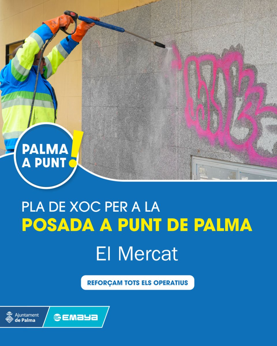 💦Demà nou sector Palma A Punt! ⚠️ A la zona de El Mercat -- 💦Mañana nuevo sector Palma A Punt! ⚠️ En la zona de El Mercat