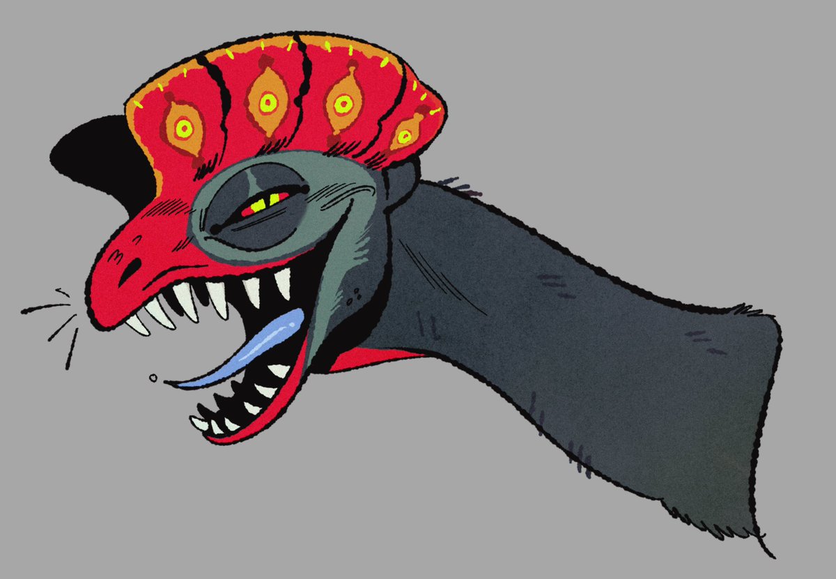 I love dilophosaurus so much. Beautiful freak dinosaur!