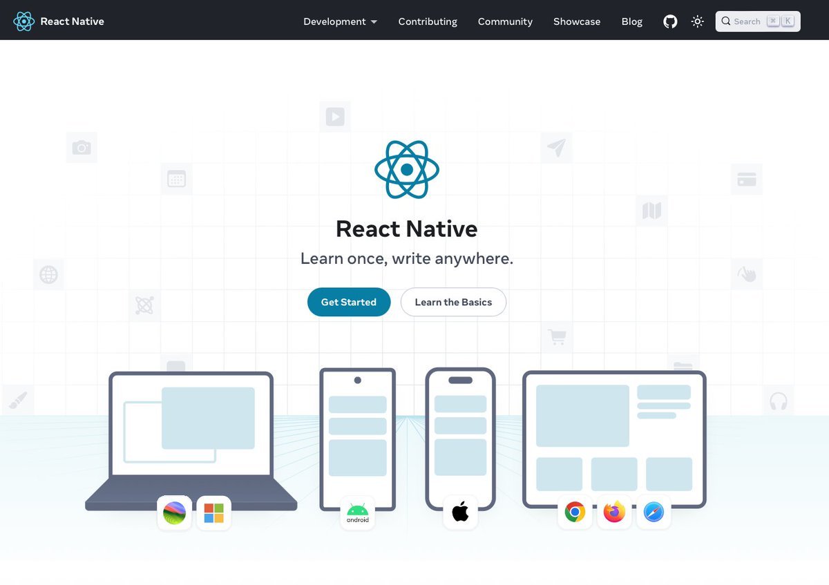 react native new site showcasing that multi-platform is the new de facto form and approach for the ecosystem. Universal is just getting started. Buckle up!