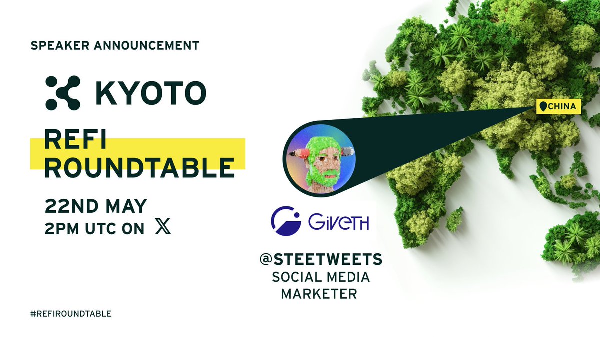 🚨First #ReFi Roundtable Panellist Announced!🚨 🎉Welcome to @steetweets from @Giveth! 📱Giveth is a zero-fee, community-driven donation platform leveraging blockchain tech🌐 Save the date for the $KYOTO #RefiRoundtable👇 x.com/i/spaces/1vaxr… #KyotoBlockchain #GiveEth