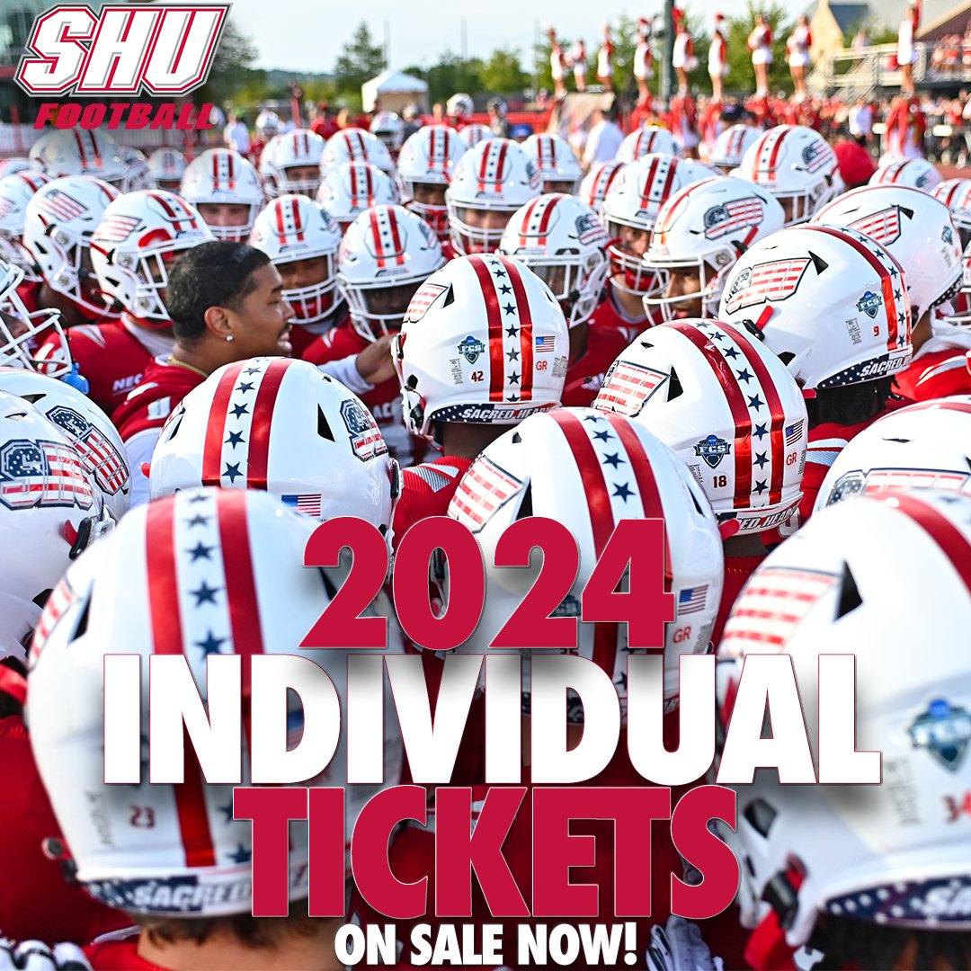Individual game tickets for the 2024 @SHU__Football season are on sale NOW‼️ Purchase 🎟️ - tinyurl.com/27hyt4ez #WeAreSHU