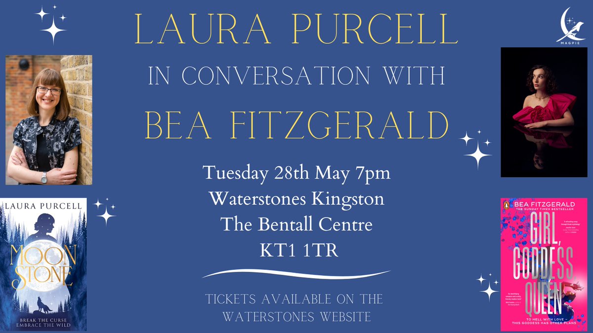 Don’t miss this wonderful event at @WstonesKingston on Tuesday 28th May! Featuring @spookypurcell in conversation with @Bea_a_Bea. Tickets available on the Waterstones website✨