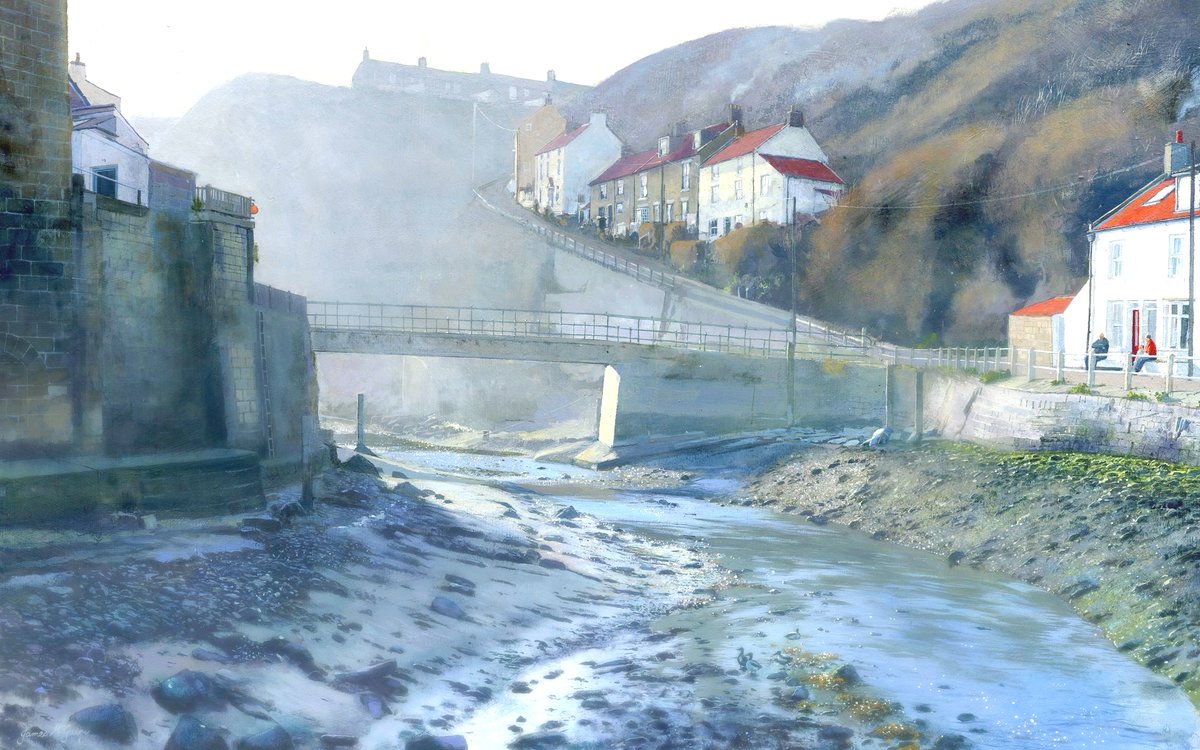 'Staithes Afternoon.' #Painting Signed Limited Edition giclée print on sale at jamesmcgairy-artist.com/ourshop/prod_7… #Acrylicpainting #originalart #landscapepainting #NorthYorkMoors #NorthYorkshire #Clevelandway #Staithes
