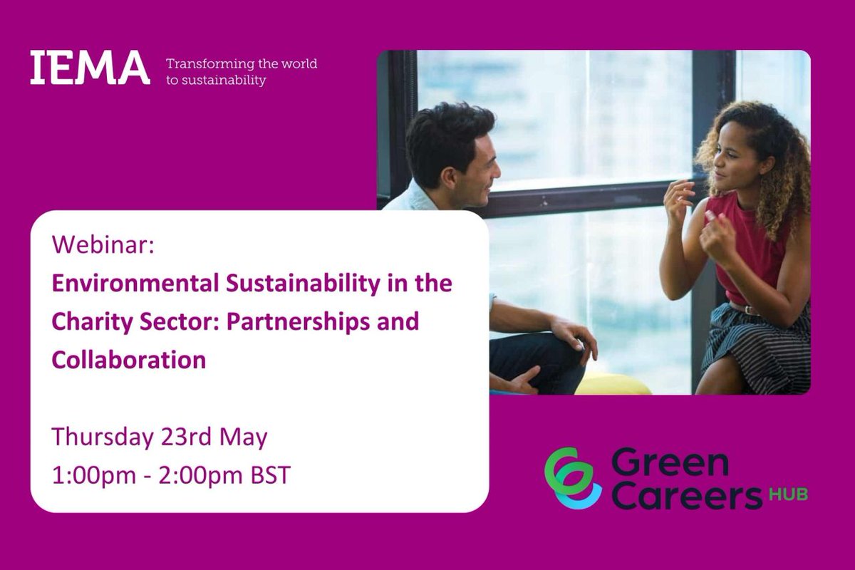 Book your place at our upcoming IEMA #GreenCareersHub webinar, unpacking #environmentalsustainability activity in the charity sector &amp; how organisations support one another to drive positive change.

bit.ly/4aojxS1 <a href="/F4F_Network/">Fit for the Future</a> <a href="/RNLI/">RNLI</a>