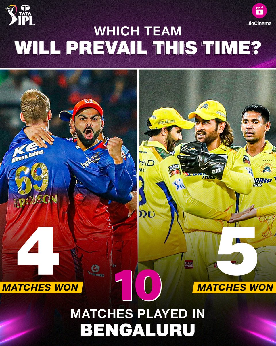 𝐁𝐞𝐧𝐠𝐚𝐥𝐮𝐫𝐮 𝐃𝐢𝐚𝐫𝐢𝐞𝐬 📕 Can CSK maintain their dominance over RCB, or will the home team level scores? 👀 #TATAIPL #RCBvCSK #IPLonJioCinema