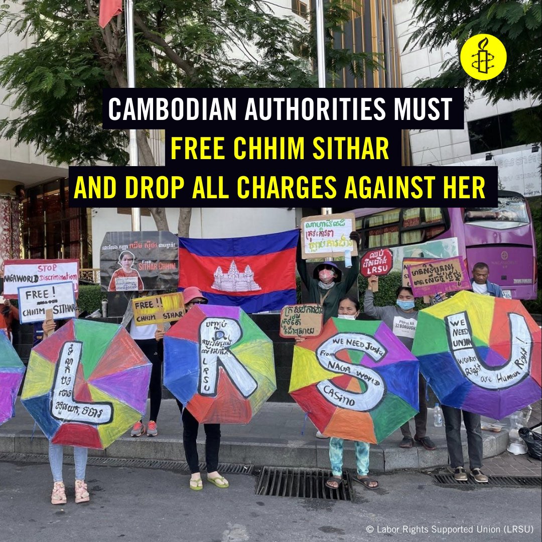 🇰🇭 Congratulations to union leader Chhim Sithar, recipient of this year’s Per Anger Prize, the Swedish Government’s international prize for human rights and democracy. Chhim Sithar’s fight for labour rights and women’s rights should be encouraged instead of imprisoned.