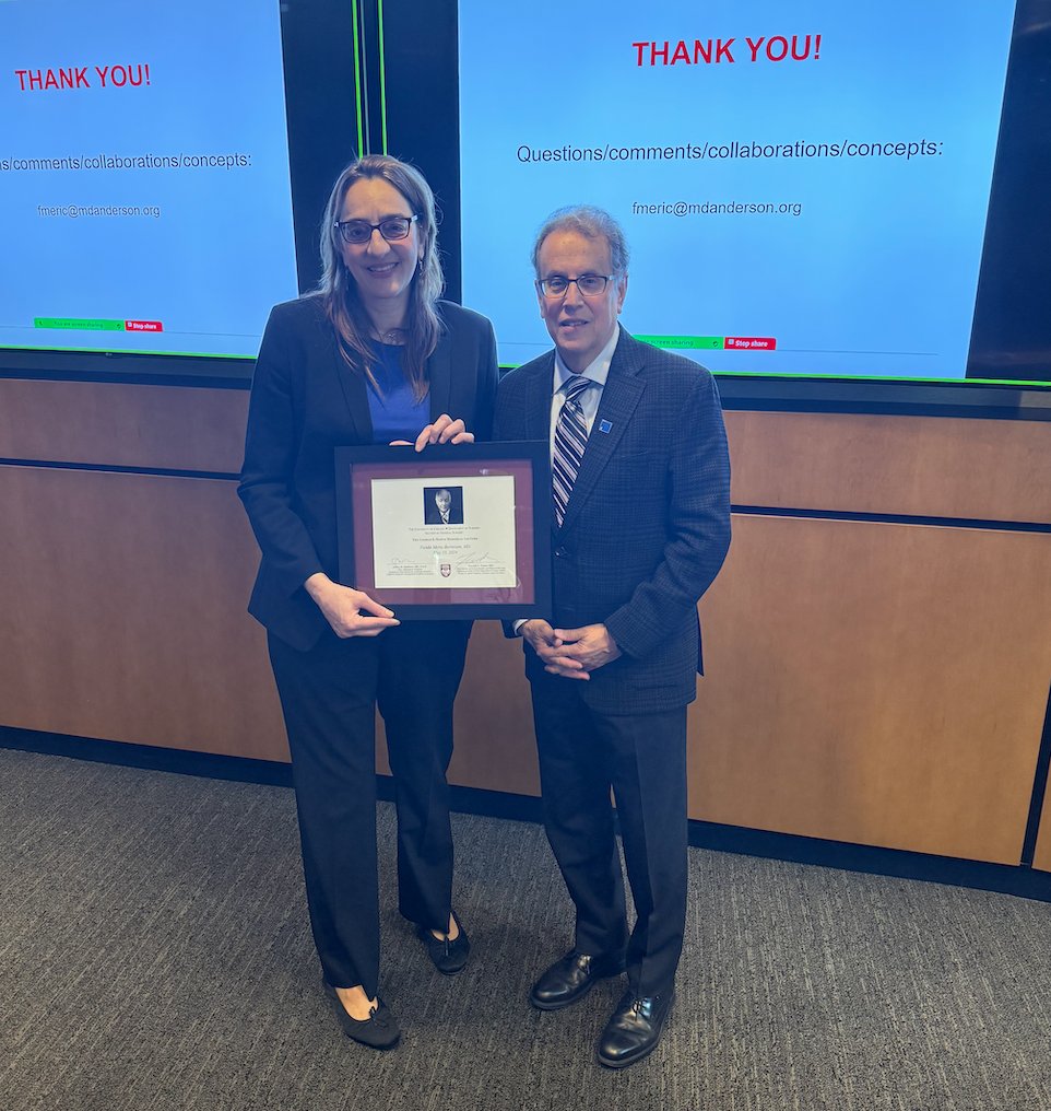 We were very fortunate to have Dr. Funda Meric-Bernstam from @MDAndersonNews present her work on 'Implementing Precision Oncology' at our 26th Annual George E. Block Memorial Lecture. Very promising work for the future of cancer care! #AtTheForefront