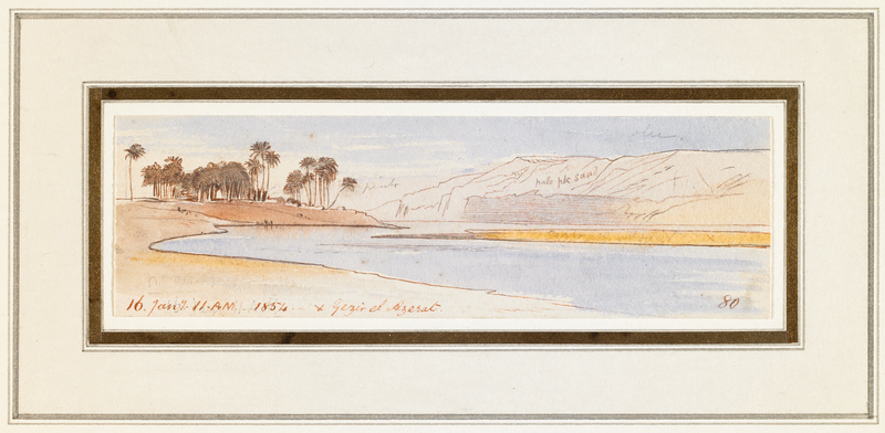 We've picked this serene drawing of the Nile to respond to this week's #OnlineArtExchange theme: Egypt for Creatures of the Nile at @victoriagallery (curated by @GarstangMuseum). 🌴🐊 🖼️Edward Lear, On the Nile and Gezier el Azerat, 1854, Walker Art Gallery, Art Funded 2006