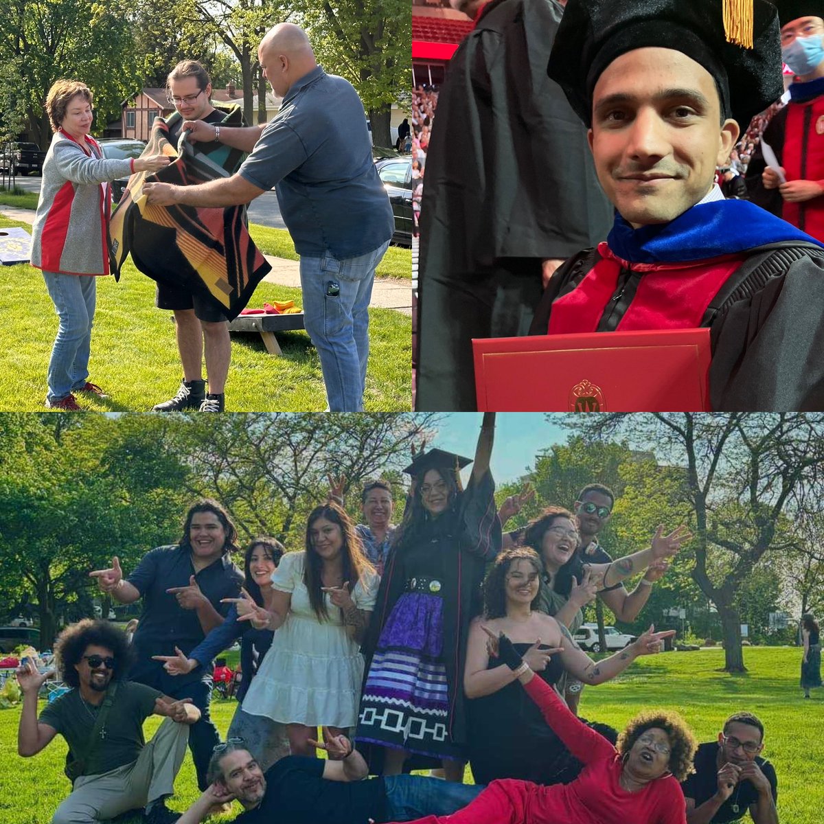 As a mentor I always love graduation time. Congratulations to @raghav_jain1 PhD, Michael Williams JD, and Mariaya Jackson BS! It has been an honor to cheer you all on in your journey.