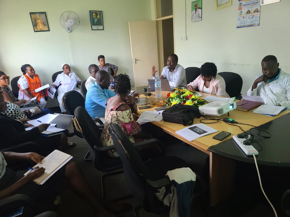 WinnieNambatya's tweet photo. @BushHerbert1 sharing PPS results with the Nakaseke hospital AMS committee as part of #CwPAM @DavidMusoke14 @Maxencia1 @FlemingFund https://t.co/pTxiU4Ea1M