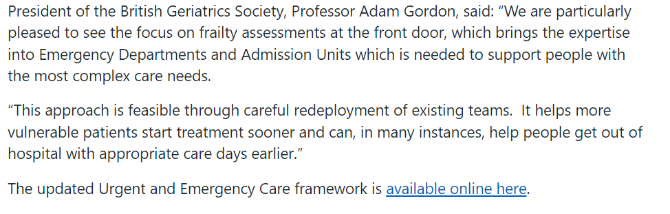 “We know that this, alongside initiatives such as a sustained commitment to reducing hospital handover delays, will lead to the improved wellbeing of our people'' BGS President @adamgordon1978 quoted in @NHSEngland press release here england.nhs.uk/2024/05/nhs-pl…