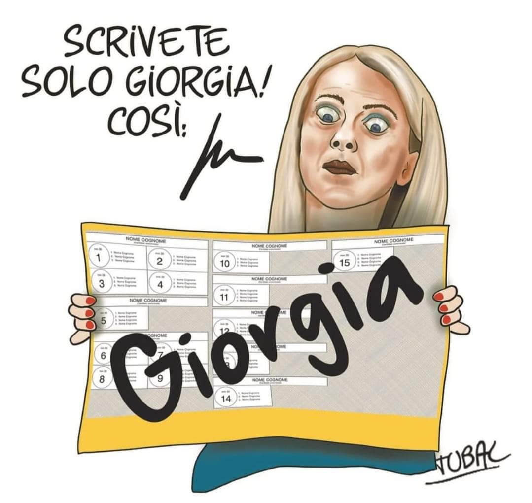 @Atreju2023 Mi raccomando di scrivere Giorgia occupando tutta la scheda.