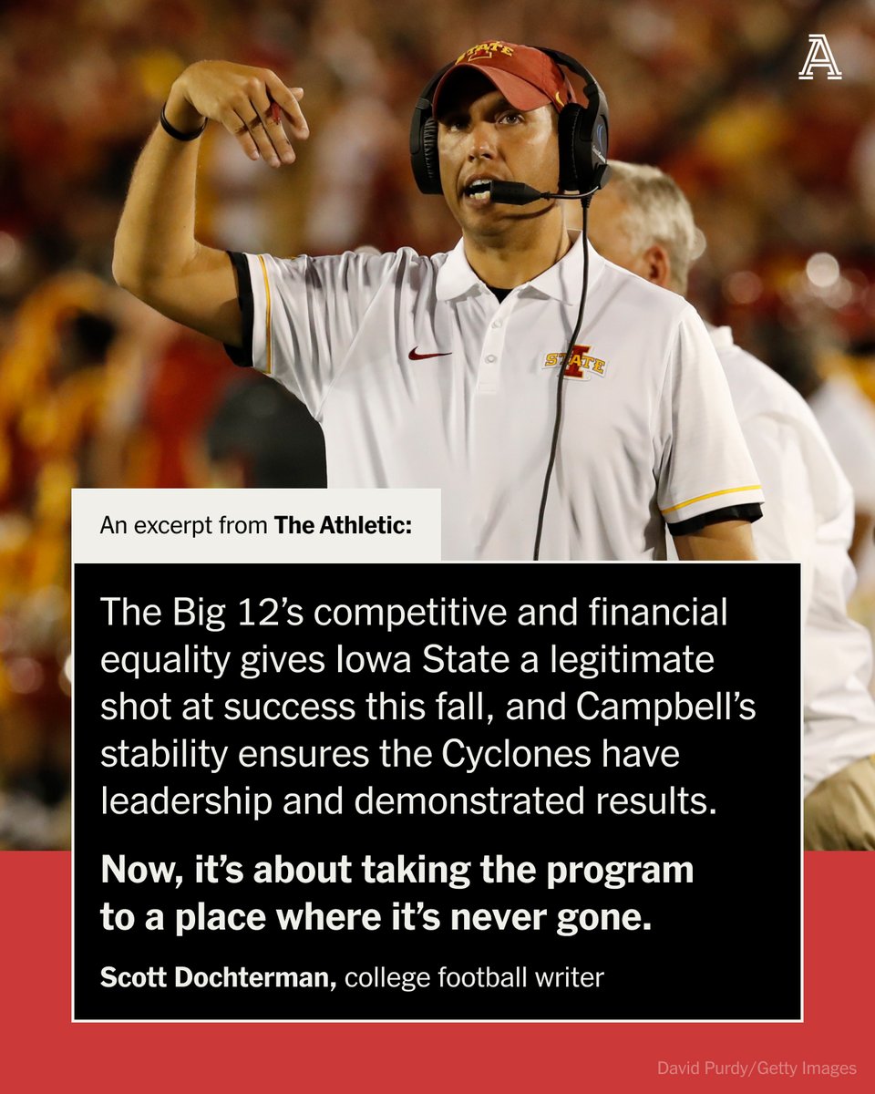 For the first time in program annals, Iowa State football will compete in a league filled with teams that look like it, spend like it and not tower above it. Is this an opportunity the Cyclones can take advantage of? ✍️ @ScottDochterman nytimes.com/athletic/54973…