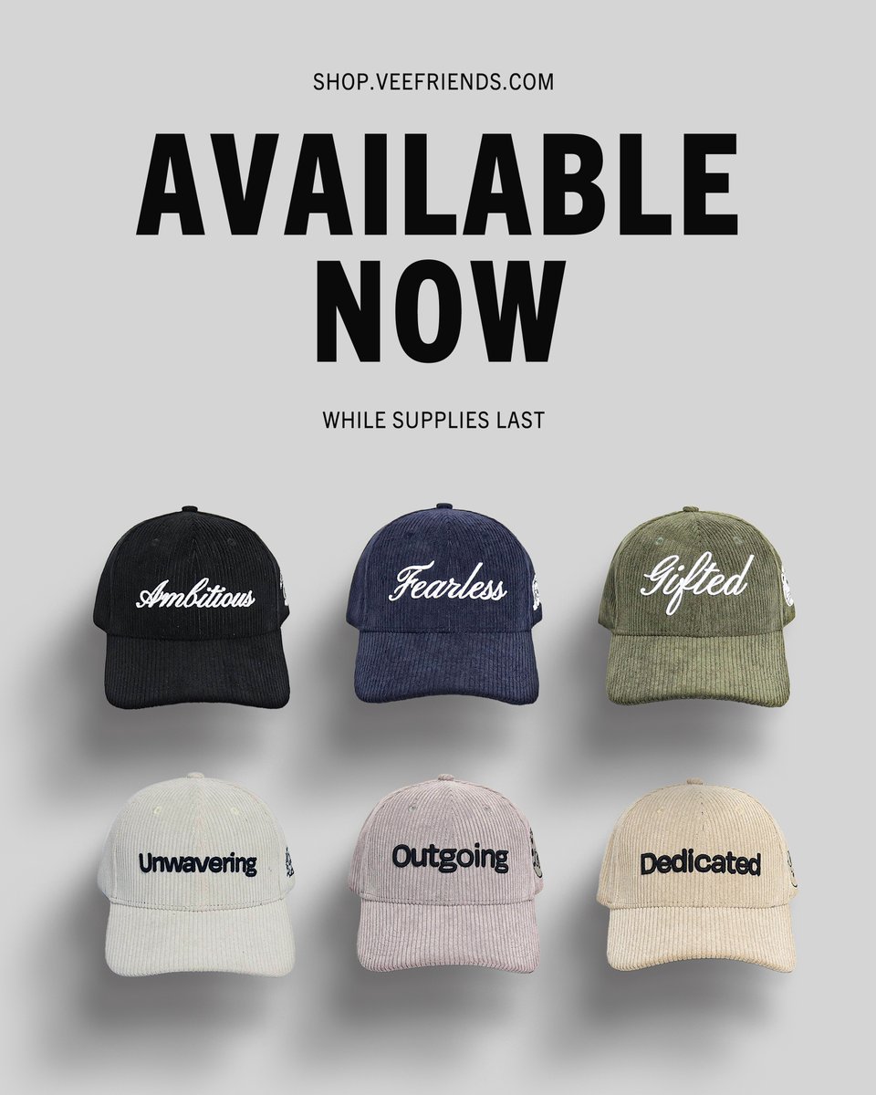 AVAILABLE NOW 🧢 VeeFriends Character Caps Collection While Supplies Last. Max 2 total caps per order. Ships Worldwide shop.veefriends.com