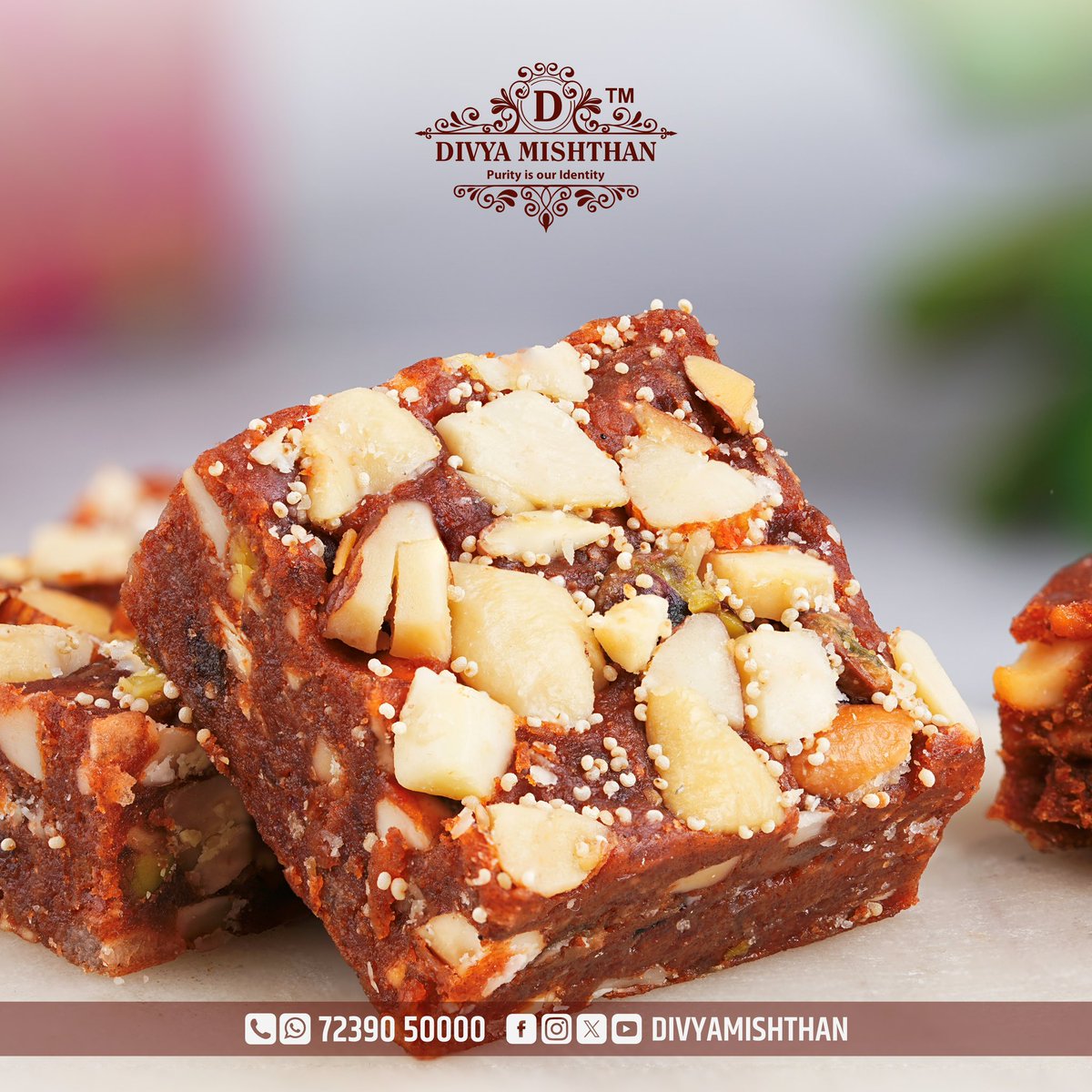 “Khajoor dryfruit bite is offering a rich, nutrient-dense treat that’s naturally sweet and perfect for celebrations.”

For order call/whatsapp:
72390-50000 
#khajoordryfruitbite #badamkhajoor #badam #almonds #khajoor #sweets #dates #dryfruits #healthy #tasty #kaju #divyamishthan