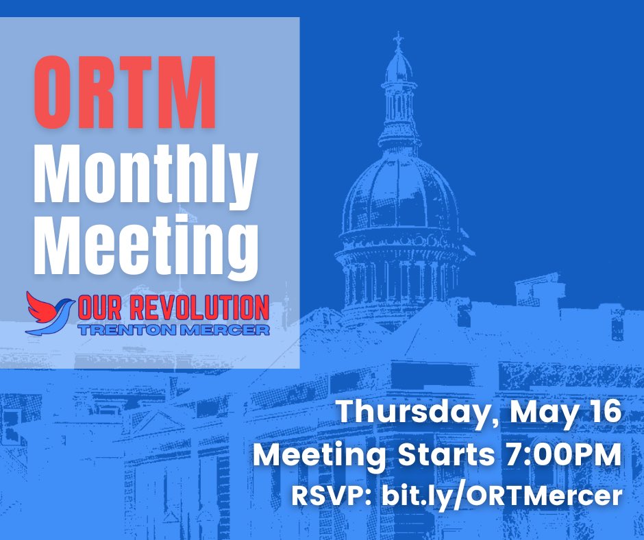 OurRevNJ's tweet photo. Join us tonight starting at 7pm via Zoom for our monthly Chapter Meeting!

We'll be discussing our ongoing advocacy efforts, the upcoming primary election, and ways to get plugged into our work. 

RSVP here: https://t.co/KY9slKDBpu https://t.co/Ie0Npr2rQ5