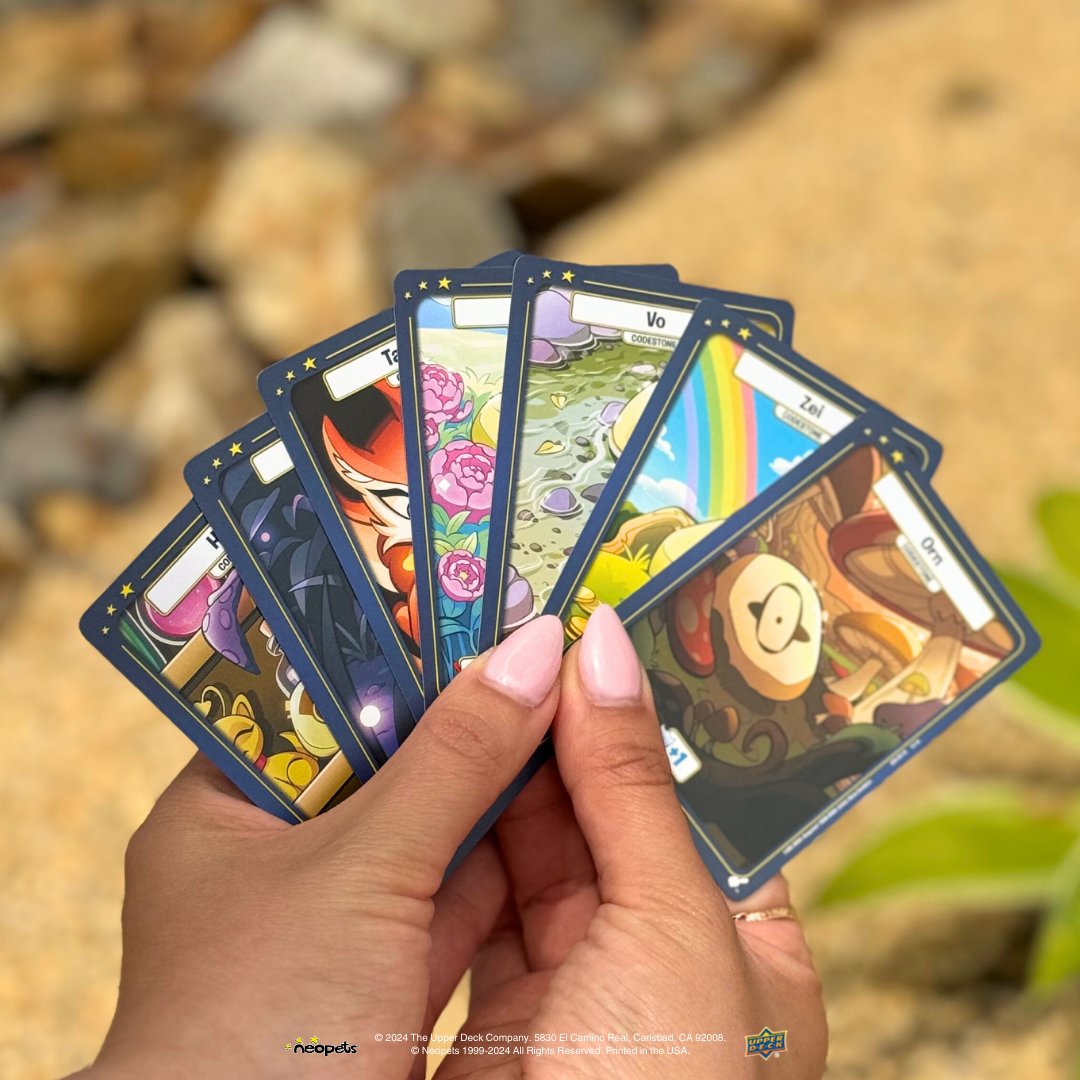 We can't stop staring at these ✨incredible✨ cards from @upperdeckent TCG!  🌈 With all new art from artists like Anthony Conley, Krista Staggs & more, you can experience hours of well-spent time staring at them, even playing with them too!  💥 upperdeckstore.com/neopets