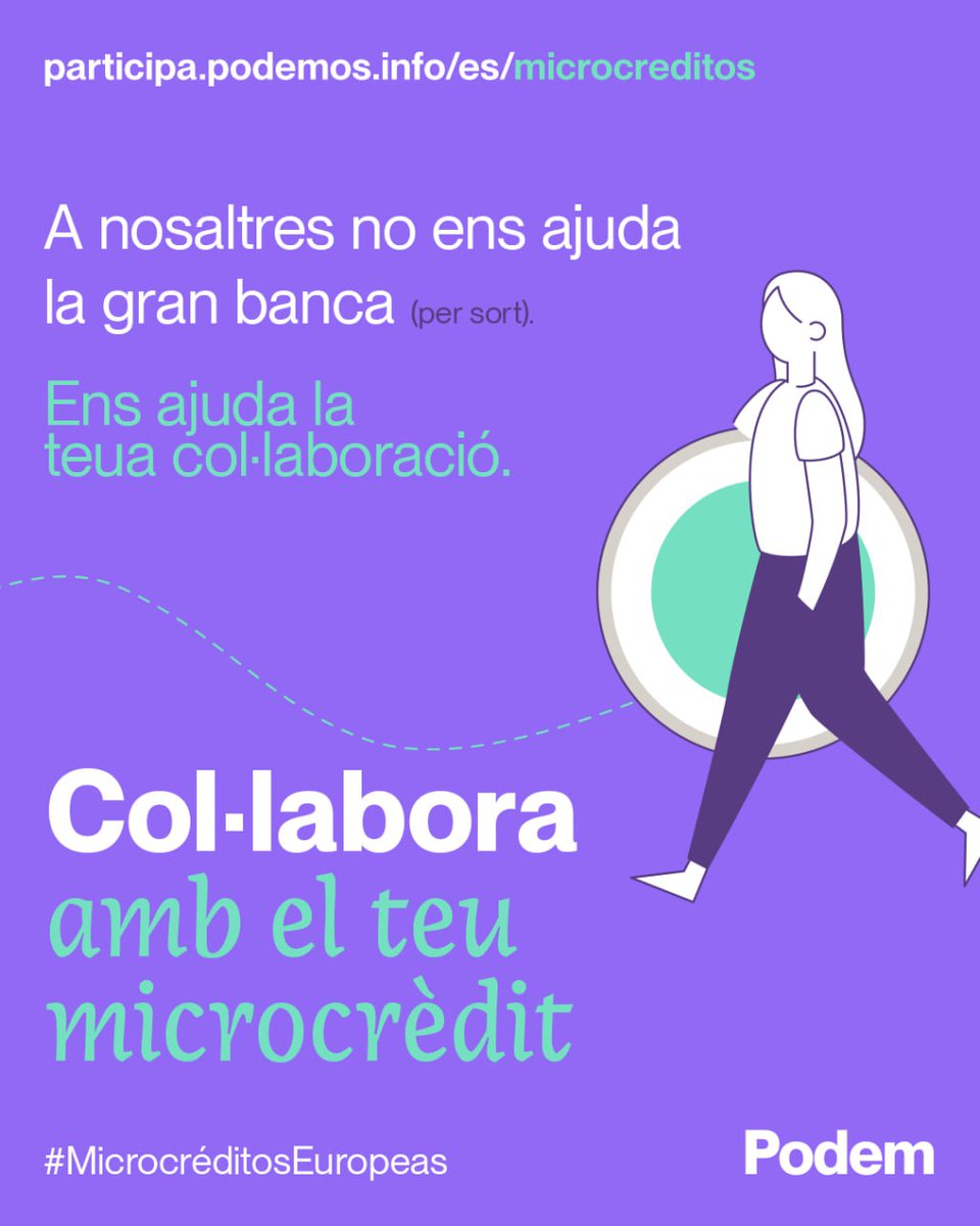 Les eleccions europees són decisives per a frenar l'escalada bel·licista i evitar la volta de les polítiques d'austeritat. 

Més que mai, necessitem una força política valenta a Europa.

🟣 Dona'ns suport amb un microcrèdit en participa.podemos.info/es/microcredit…

#MicrocréditosEuropeas