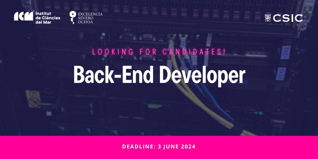 ⚪I OPEN CALL 🗣️ Do you want to further develop your career in marine research information systems? 💻 Our colleagues from the @ICATMAR1 are looking for a talented Back-End Developer to join their team👇 🔗+ Info: icm.csic.es/ca/oferta-treb…
