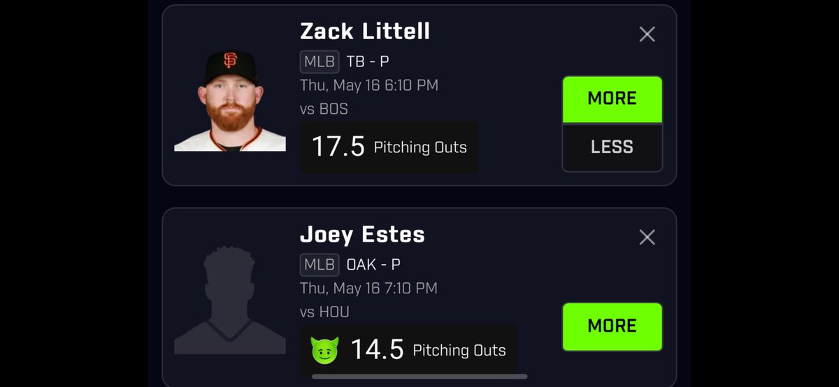 ⚾️ #PrizePick of the Day ⚾️ 

⬆️ Zack Littell - Over 17.5 Pitching Outs
⬆️ Joey Estes - Over 14.5 Pitching Outs

LIKE/RT IF YOUR TAILING

#MLB #MLBBetting #MLBProps #Props #GamblingX #GamblingTwitter #MLBPicks #MLBBets #Baseballbets #baseballbetting #Prizepicks #PrizePicksMLB