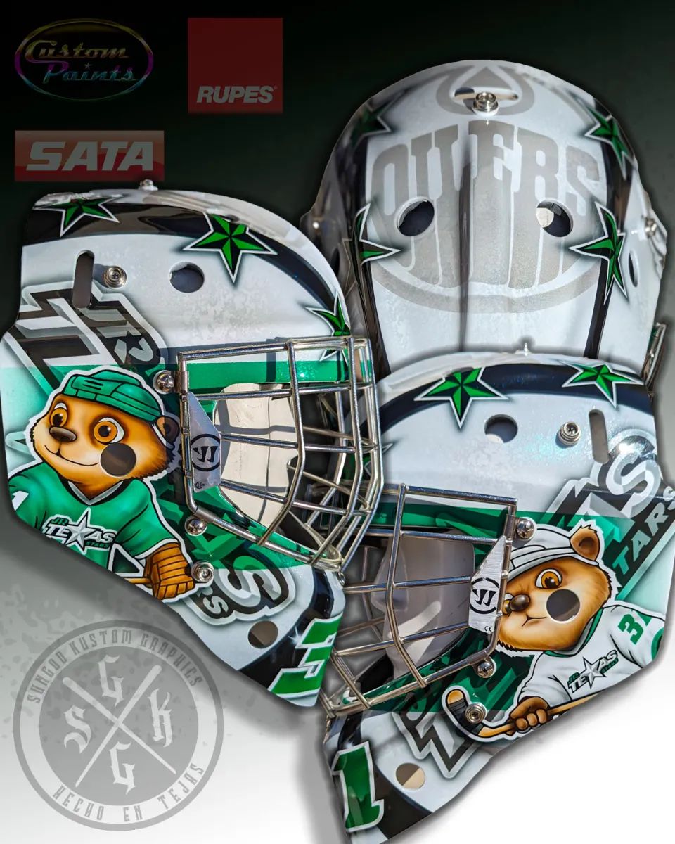 custompaintsinc's tweet photo. Absolutely amazing airbrush work from ( #📷 @sungod61 ) using out Inspire Airbrush paints!
.
USA: https://t.co/j3oYp9Er8T
UK/EU: https://t.co/OTHdXCqp69
.
#jrstarshockey #goaliemask #goalie #airbrush #maskartist #sungodgraphics #inspirepaint #custompaintsinc #atx https://t.co/NoFrPPmT9m