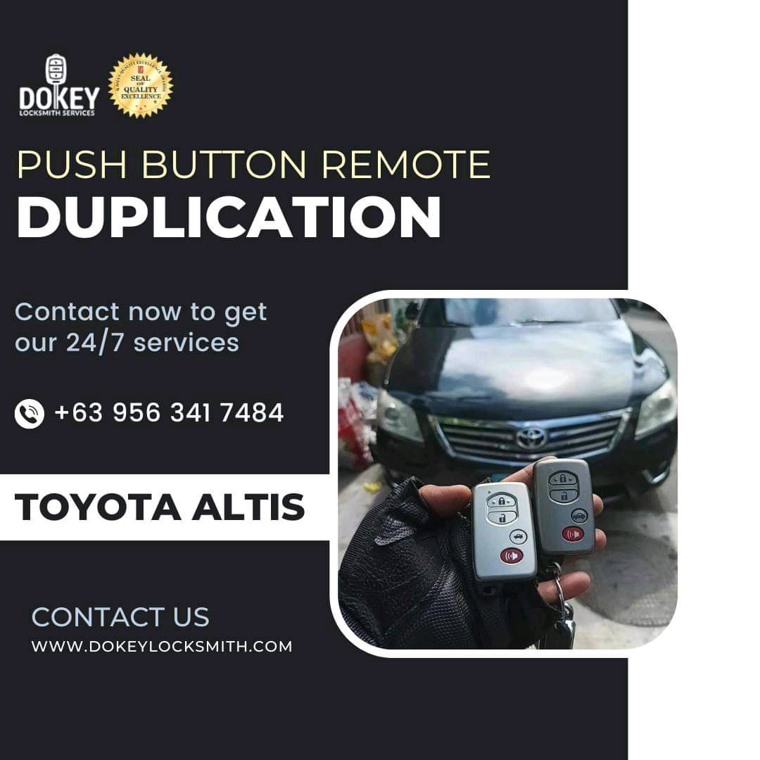 dokeylocksmith's tweet image. Upgrade your Toyota Altis experience with our precise push button remote duplication service!  we ensure seamless functionality and top-notch security. Contact us today to get yours!
#ToyotaAltis #RemoteDuplication #LocksmithServices #Philippines #KeyDuplication 🛠️🔒