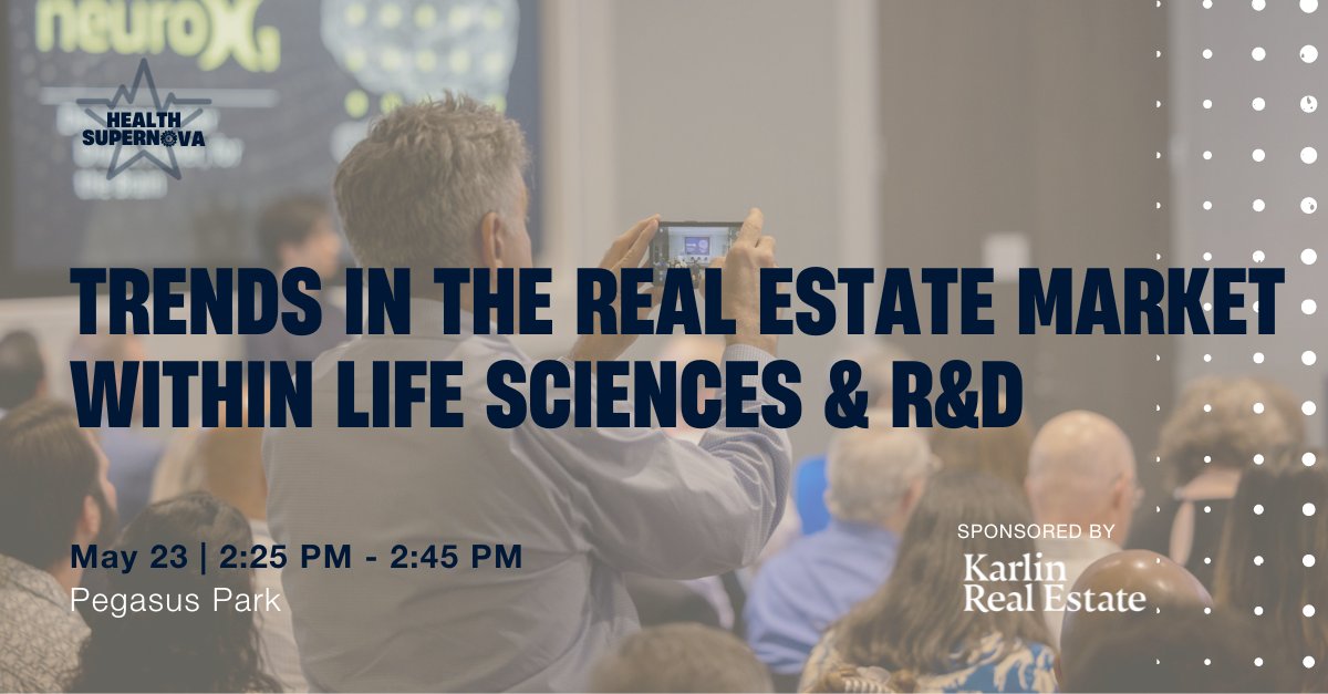 Dive into the future of #lifesciences investing alongside @Karlin_RE at #HealthSupernova on 5/23 🧬 

👉 Discover how real estate shapes life sciences innovation, influencing Texas's dynamic R&D market.

Secure your spot now! 🎟️ hubs.ly/Q02xgzWJ0