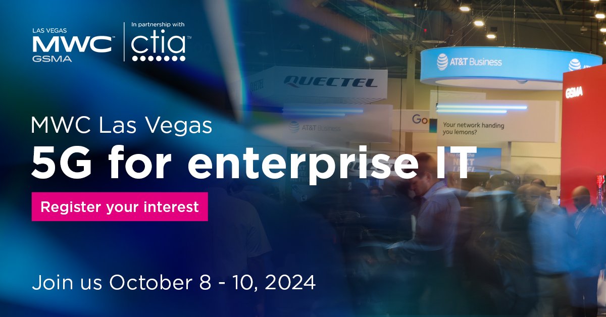 Be at the epicenter of #digitaltransformation and discover how to unlock the potential of #5G for your #enterprise from its leaders, architects, carriers and systems integrators at MWC Las Vegas 🤝 #MWC24 Get in quick and pre- register! 👉 gsma.at/c