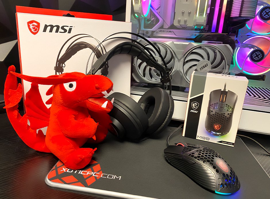 🚨GIVEAWAY🚨
We're giving away a #MSI gaming bundle!
Featuring a MSI H991 Headset, M99 Gaming Mouse, RGB Mousepad, and a limited Lucky the Dragon Plushie🐉!

Simply…
▶Follow @XoticPC
▶Like & Share This Post
▶Comment Below & Tag a Friend

Winner Announced on Tuesday, May 21st!