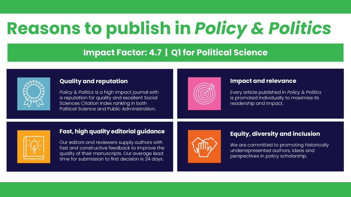 Are you presenting your work at #COPPR24? Consider submitting your research to @policy_politics We’re a world-leading journal committed to advancing our understanding of the dynamics of #PolicyMaking and #Implementation. @PolProcessRsch