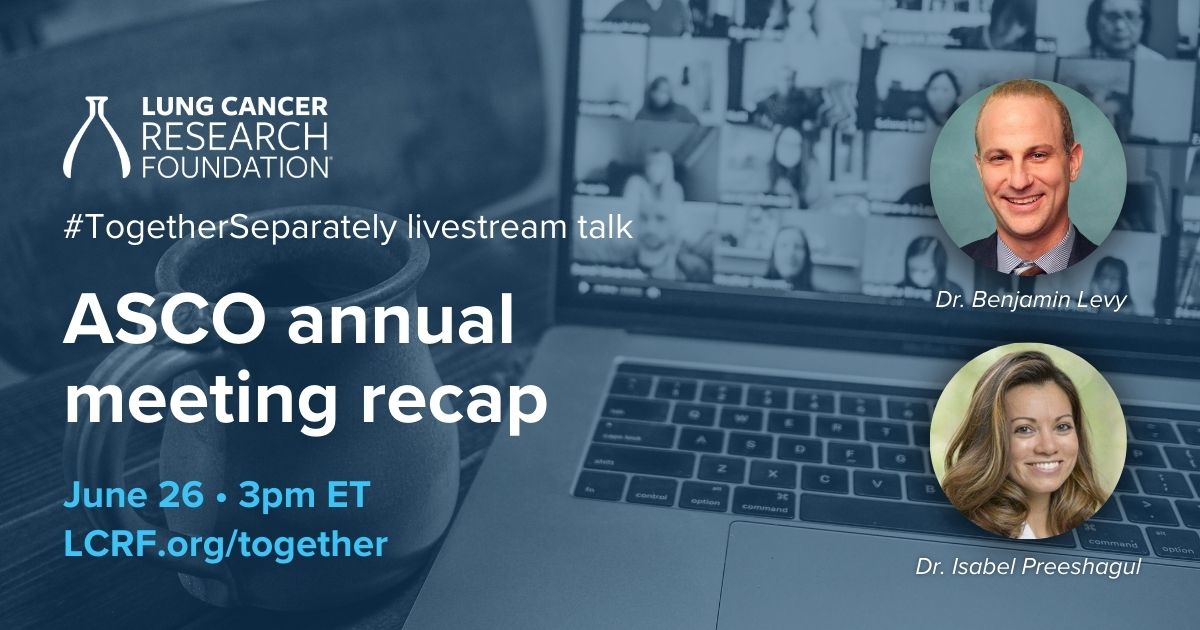 lcrf_org's tweet photo. #ASCO24 is right around the corner! LCRF will be presenting a recap of #LungCancer developments from the event during its #TogetherSeparately livestream on June 26. Sign up now! https://t.co/PpMXDwozrs https://t.co/3MpWFdKh5w