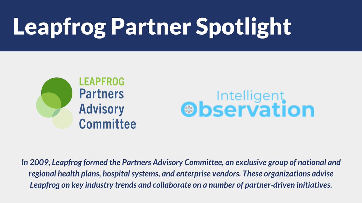 Thank you for being a Partner Advisory Committee member, Intelligent Observation! To learn more about the Partners Advisory Committee, visit our site: ow.ly/5ChE50R28yR