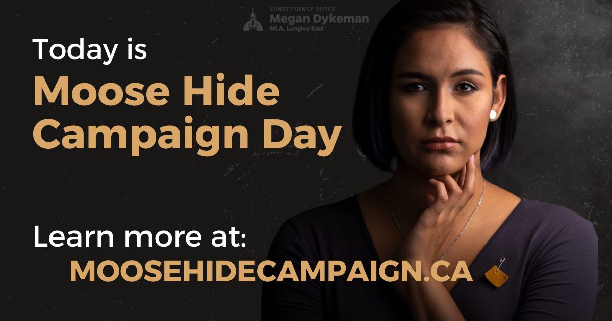 Moose Hide Campaign is an Indigenous-led grassroots movement to end gender based violence. We wear a moose hide pin today to signify our commitment to working together to create a safer world for all women and children. Learn more at: moosehidecampaign.ca