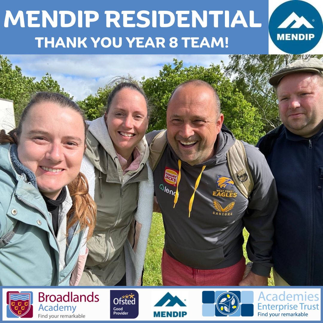 Year 8s had a great time at Mendip. More pictures to follow over the next couple of weeks. A MASSIVE thank you to the staff that supported our Year 8 students over the three days. #lifeataet #oneaet #mendip2024 #broadlands_community