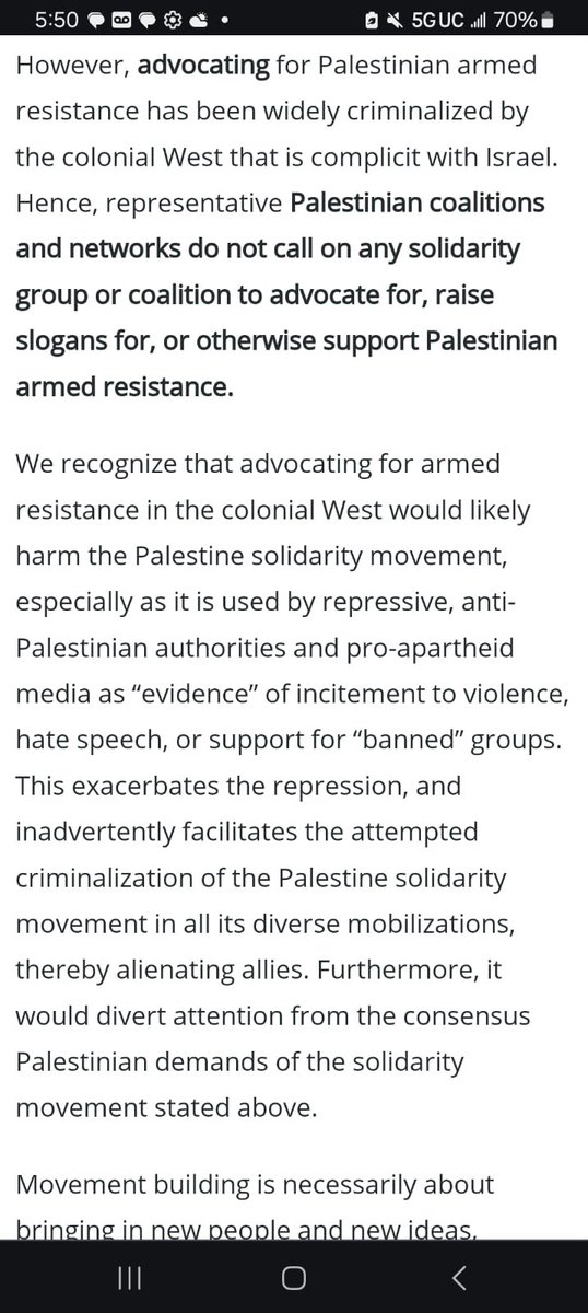 hsyn_eleutheron's tweet photo. Why did you remove your call to submit yourself and others to colonial legality and your call to disassociate people from armed resistance @BDSmovement 

Instead of calling people to change the narrative criminalising Palestinian resistance, this was your call!

 Utter disgrace! https://t.co/8c7FTHMNSC
