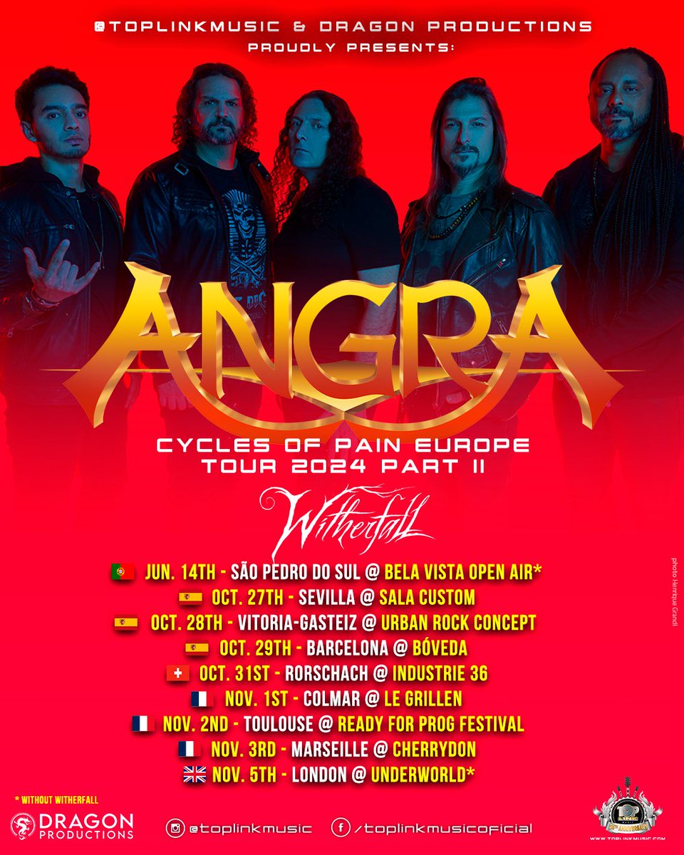 🇬🇧 Europe we are excited to say that we will be back in October and November for the second leg of our Cycles Of Pain Europe Tour! The tour will feature Witherfall as a special guest, with the exception of the final date, in London.