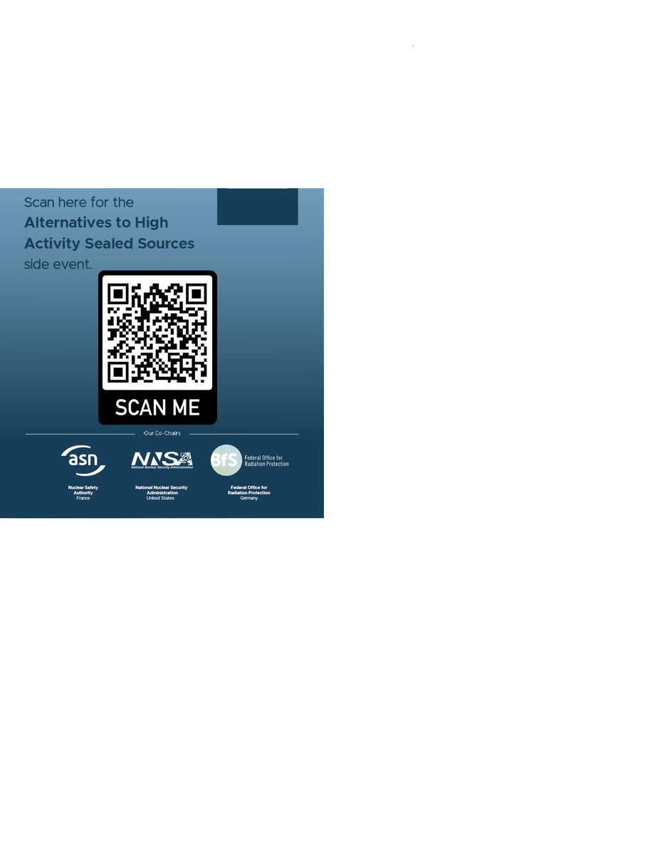 Are you interested in risk reduction measures on highly radioactive sources ?

🇫🇷, with 🇩🇪&🇺🇸 is organizing a side-event #ICONS2024 on the alternative technologies to high activity sealed sources

🗓️May 21, 16:15-17:15
📍 VIC, M7, M Building