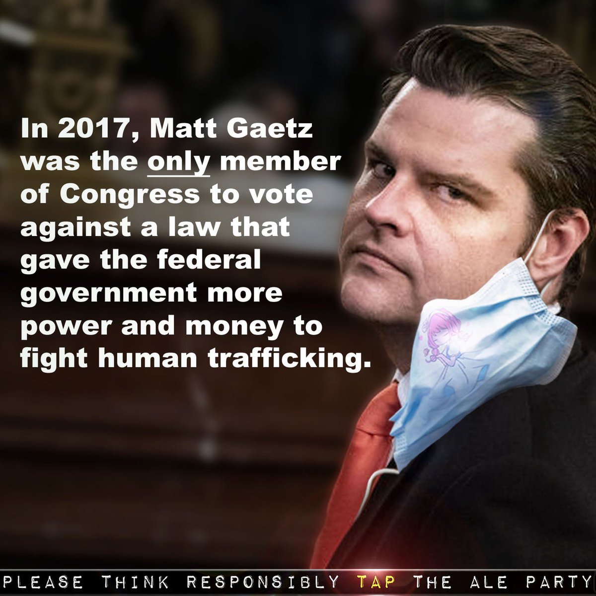 Suprise, Suprise Rapey McForehead, Matt Gaetz, is standing back and standing by for sexual predator Donald Trump.