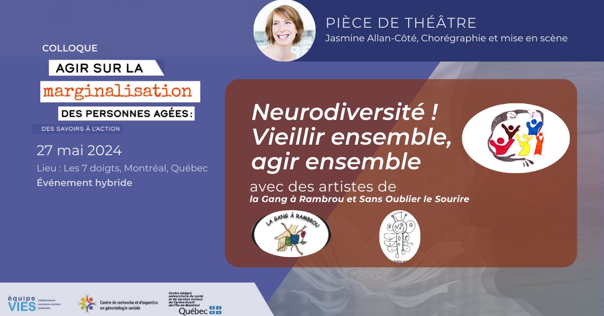 🎭 Plongez dans les résultats du projet "Expériences d'exclusion sociale et d'inclusion chez les personnes neurodiverses vieillissantes et leurs familles" lors du COLLOQUE CREGÉS 2024 ! 🌟 à ne pas manquer 📅 Inscrivez-vous dès maintenant : event.fourwaves.com/fr/creges-agir…