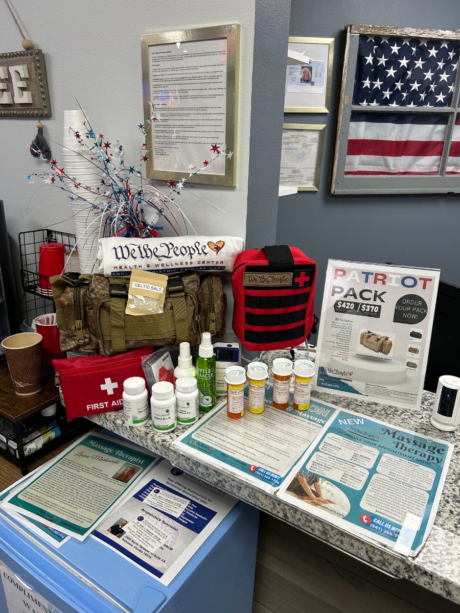 wtphealthcenter's tweet photo. Patriot Essentials Pack: Everything you need to face unexpected health issues.

Essential meds like Ivermectin
Telehealth visit with our clinic

Only $225 (non-members), $200 (members)

Shipping to FL residents only.

Order online now:

https://t.co/aqay07ai3f https://t.co/TtBCKprdvc