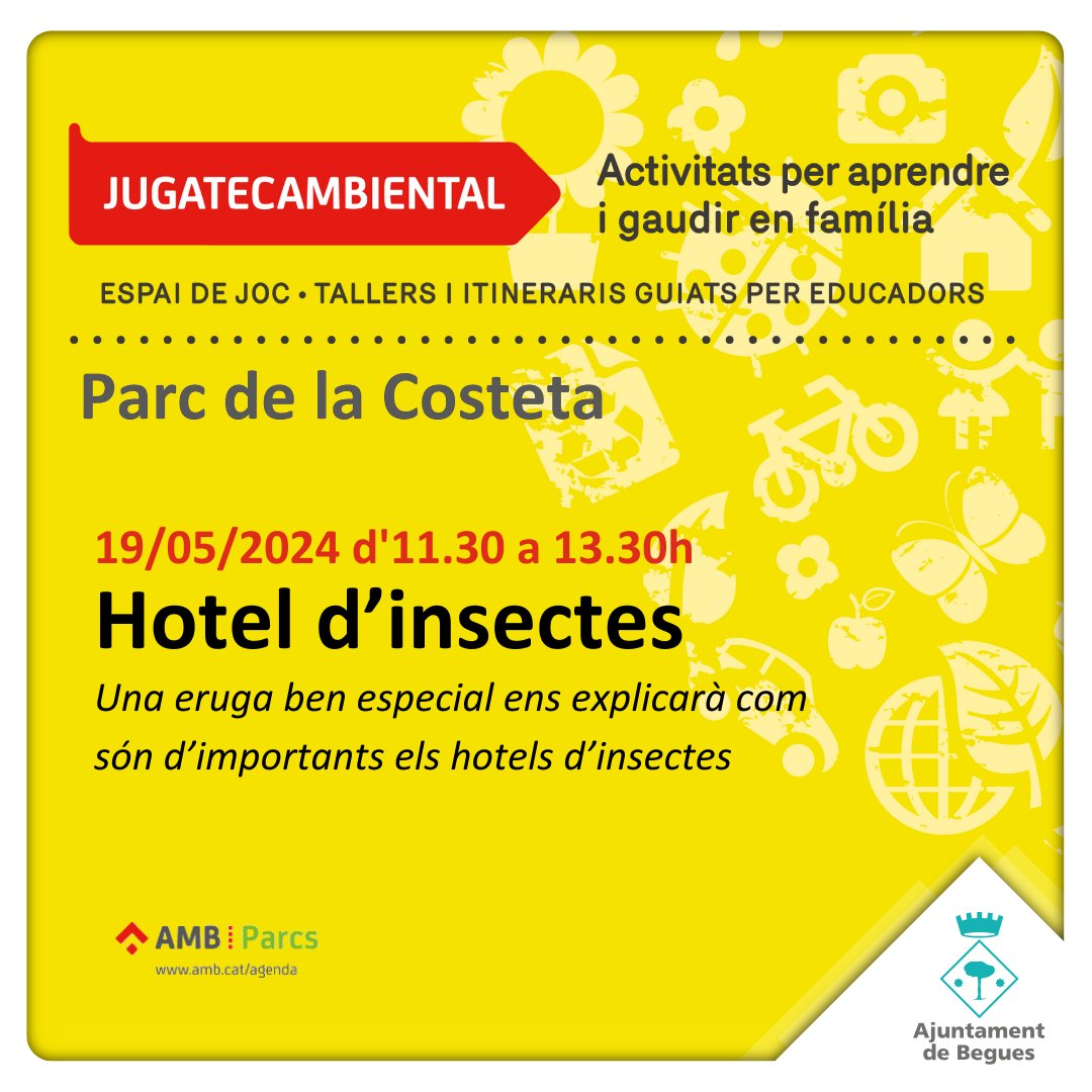 🐛 La #Jugatecambiental de diumenge al parc de la Costeta se sumarà a NaturaMel, la fira de les abelles i la biodiversitat, amb l'explicació i creació d'un hotel d'insectes 🐜

#ParcsAMB #JugatecambientalAMB #JugatecaCosteta #parcsmetropolitans
@ParcsplatgesAMB